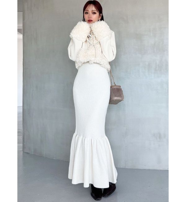 RESEXXY「フェザーヘムレイヤードニットワンピース」|ワンピース|