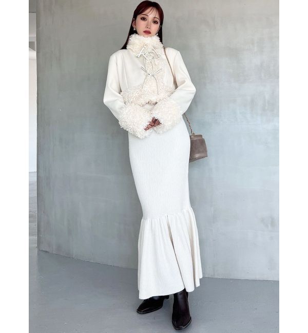 RESEXXY「フェザーヘムレイヤードニットワンピース」|ワンピース|