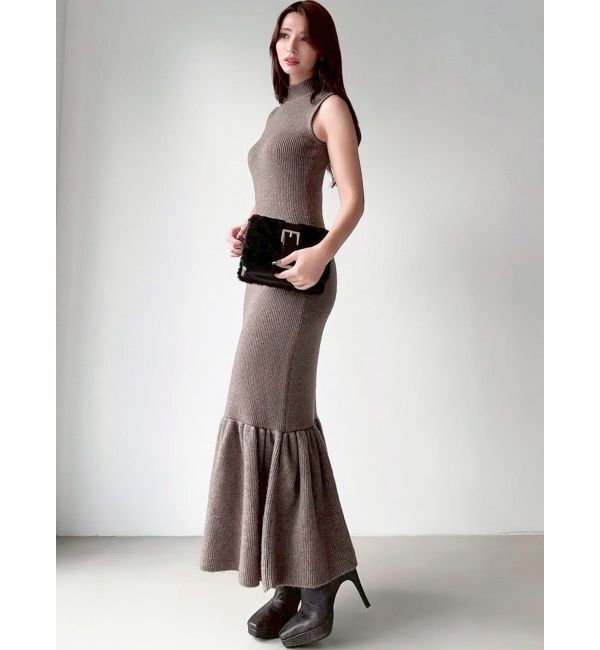 RESEXXY「フェザーヘムレイヤードニットワンピース」|ワンピース|