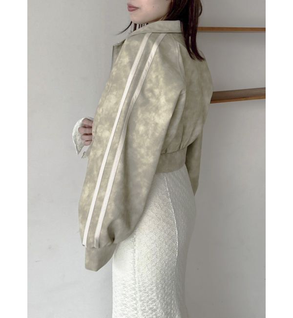 dazzlin「フェイクレザートラックブルゾン」|ブルゾン・スタジャン|グレー