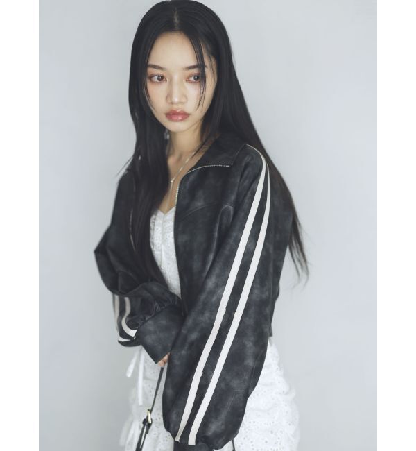 dazzlin「フェイクレザートラックブルゾン」|ブルゾン・スタジャン|