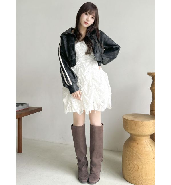 dazzlin「フェイクレザートラックブルゾン」|ブルゾン・スタジャン|