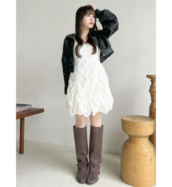 dazzlin「フェイクレザートラックブルゾン」|ブルゾン・スタジャン|