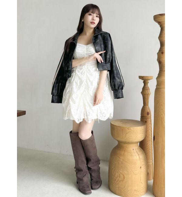 dazzlin「フェイクレザートラックブルゾン」|ブルゾン・スタジャン|