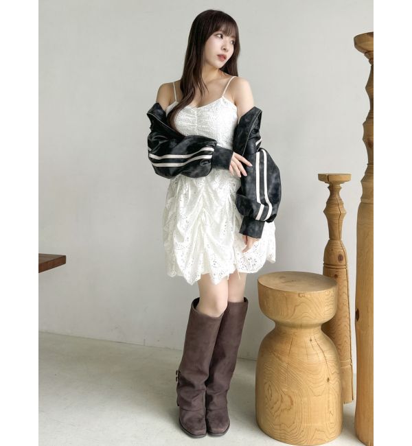 dazzlin「フェイクレザートラックブルゾン」|ブルゾン・スタジャン|