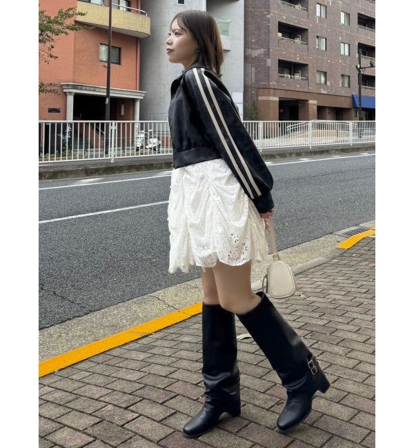 dazzlin「フェイクレザートラックブルゾン」|ブルゾン・スタジャン|