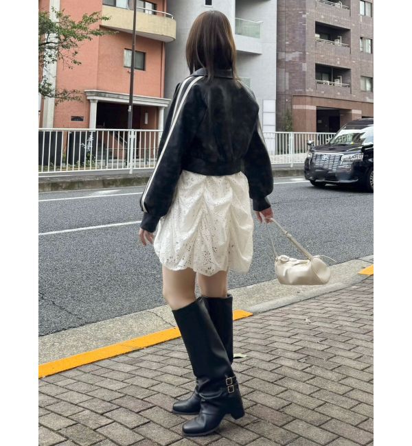 dazzlin「フェイクレザートラックブルゾン」|ブルゾン・スタジャン|