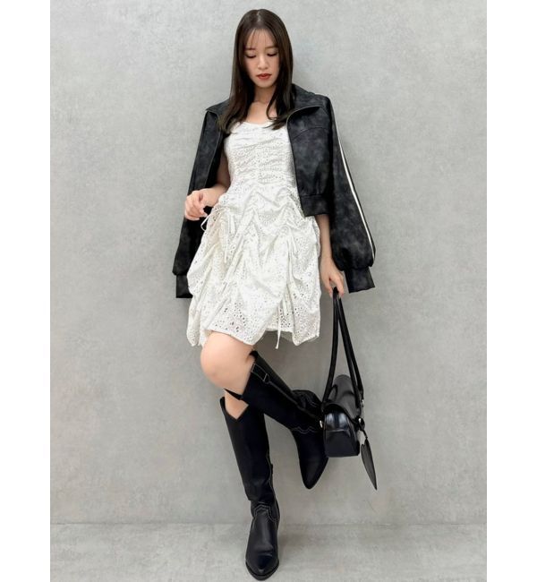 dazzlin「フェイクレザートラックブルゾン」|ブルゾン・スタジャン|