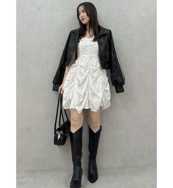 dazzlin「フェイクレザートラックブルゾン」|ブルゾン・スタジャン|