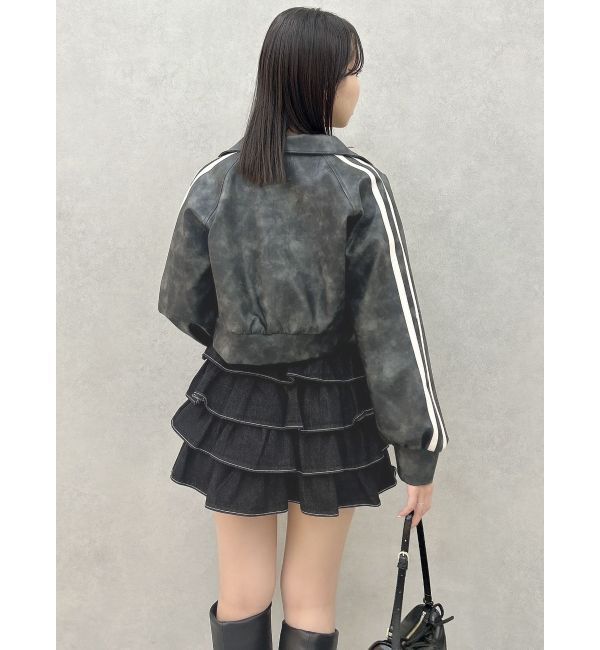 dazzlin「フェイクレザートラックブルゾン」|ブルゾン・スタジャン|