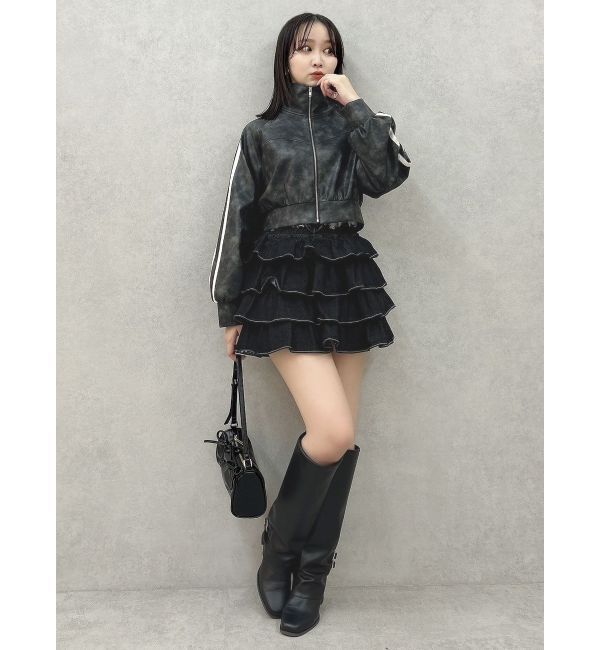 dazzlin「フェイクレザートラックブルゾン」|ブルゾン・スタジャン|