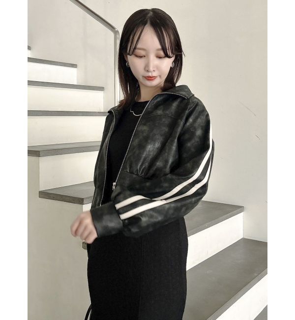 dazzlin「フェイクレザートラックブルゾン」|ブルゾン・スタジャン|