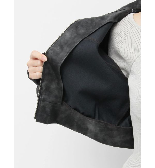 dazzlin「フェイクレザートラックブルゾン」|ブルゾン・スタジャン|