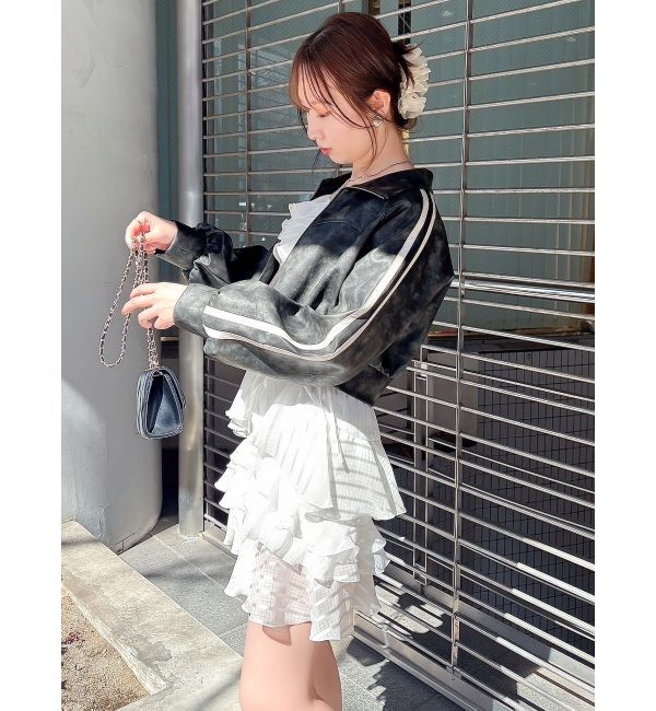 dazzlin「フェイクレザートラックブルゾン」|ブルゾン・スタジャン|