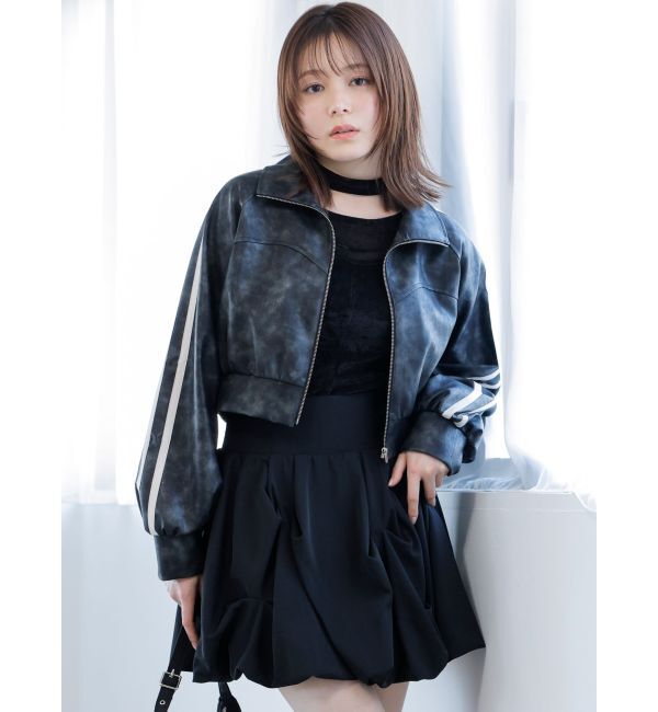 dazzlin「フェイクレザートラックブルゾン」|ブルゾン・スタジャン|