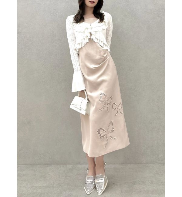 dazzlin「レースリボンサテンキャミワンピース」|ワンピース|