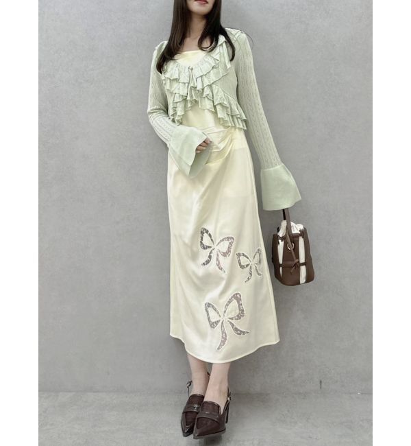 dazzlin「レースリボンサテンキャミワンピース」|ワンピース|