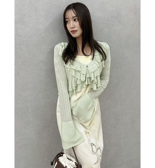 dazzlin「レースリボンサテンキャミワンピース」|ワンピース|