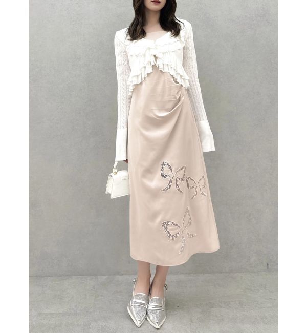 dazzlin「レースリボンサテンキャミワンピース」|ワンピース|