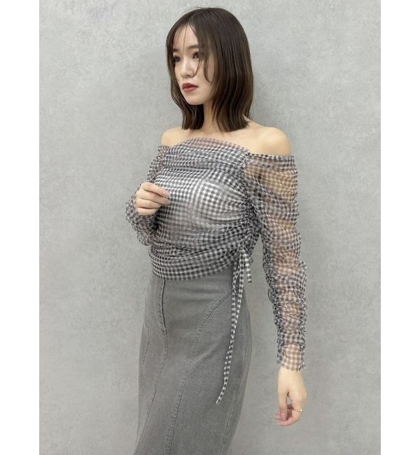 dazzlin「ワンショルギャザーシアートップス」|Tシャツ・カットソー|