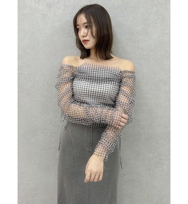 dazzlin「ワンショルギャザーシアートップス」|Tシャツ・カットソー|