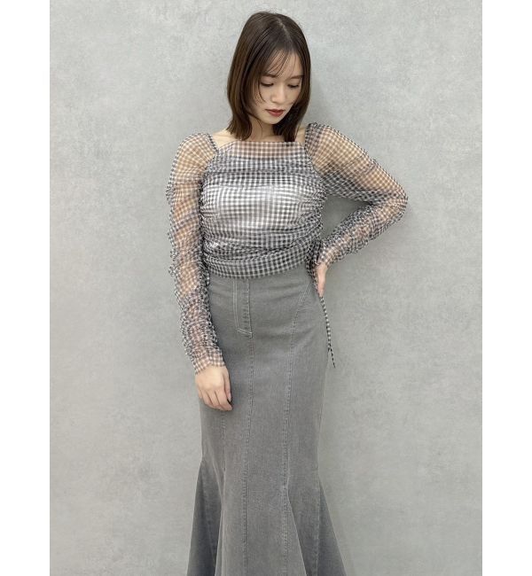 dazzlin「ワンショルギャザーシアートップス」|Tシャツ・カットソー|