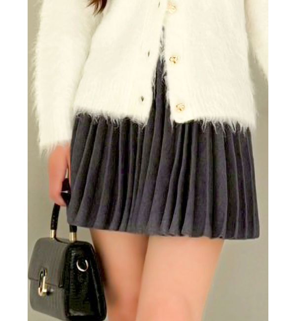 dazzlin「ニットプリーツミニスカート」|スカート|チャコールグレー