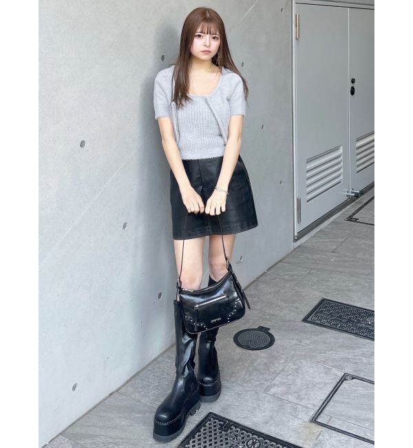 MURUA「シャギージップカーデ&times;キャミSET」|カーディガン|