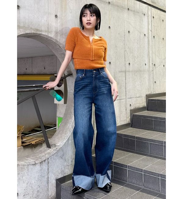 MURUA「シャギージップカーデ&times;キャミSET」|カーディガン|