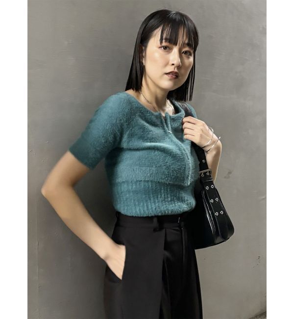 MURUA「シャギージップカーデ&times;キャミSET」|カーディガン|