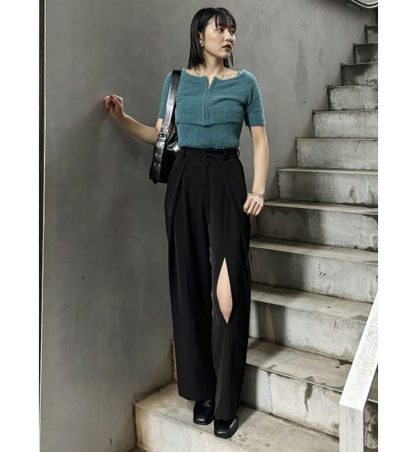 MURUA「シャギージップカーデ&times;キャミSET」|カーディガン|