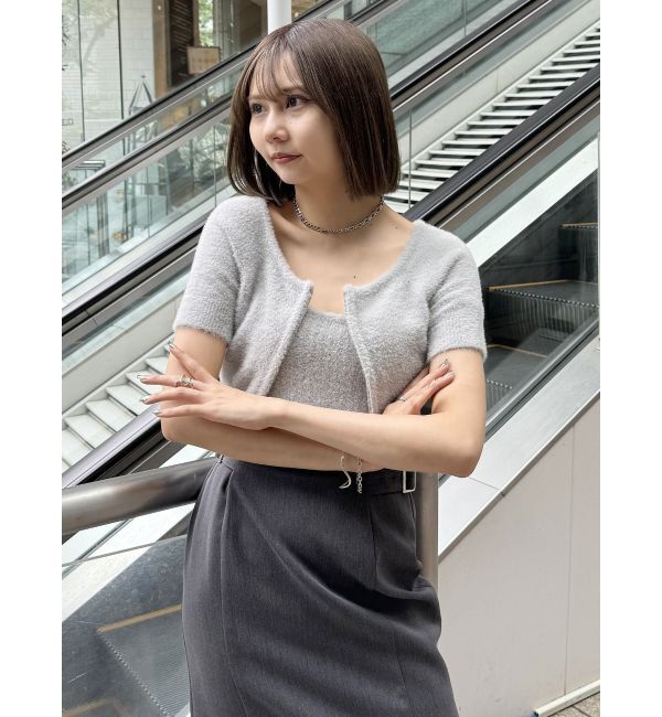 MURUA「シャギージップカーデ&times;キャミSET」|カーディガン|