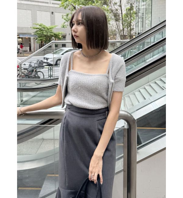 MURUA「シャギージップカーデ&times;キャミSET」|カーディガン|