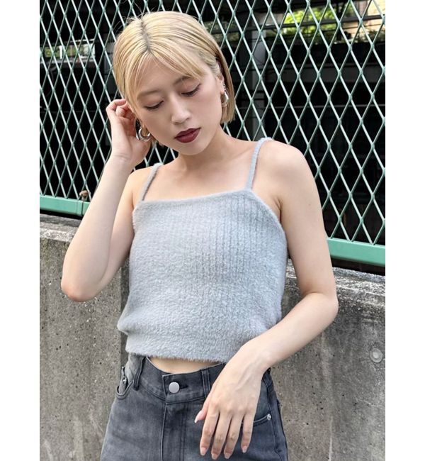 MURUA「シャギージップカーデ&times;キャミSET」|カーディガン|