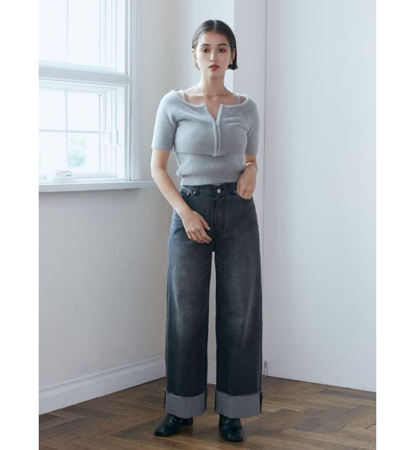 MURUA「シャギージップカーデ&times;キャミSET」|カーディガン|