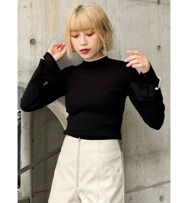 MURUA「ベルスリーブラインニット」|ニット・セーター|