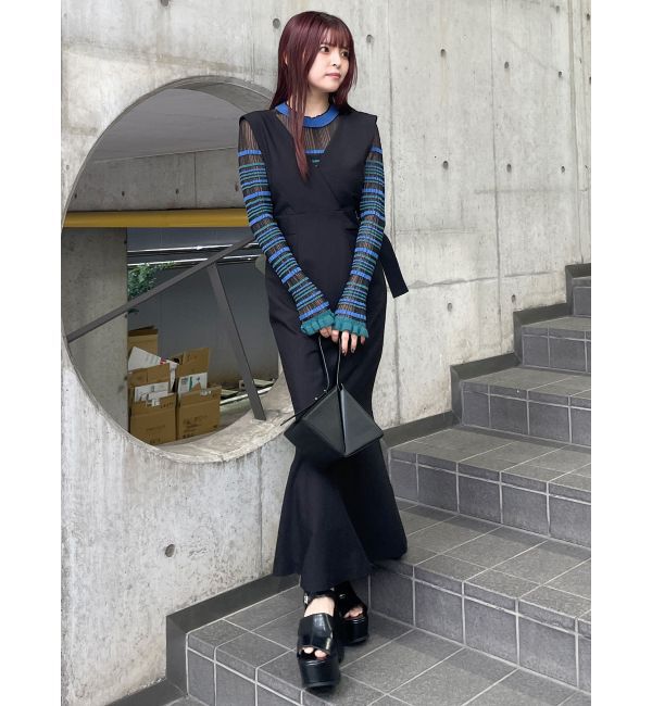 MURUA「カシュクールマーメイドジャンパースカート」|ワンピース|