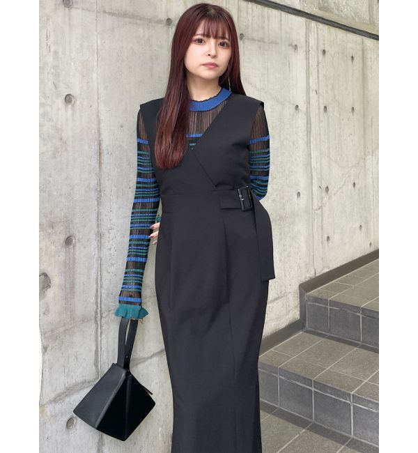 MURUA「カシュクールマーメイドジャンパースカート」|ワンピース|