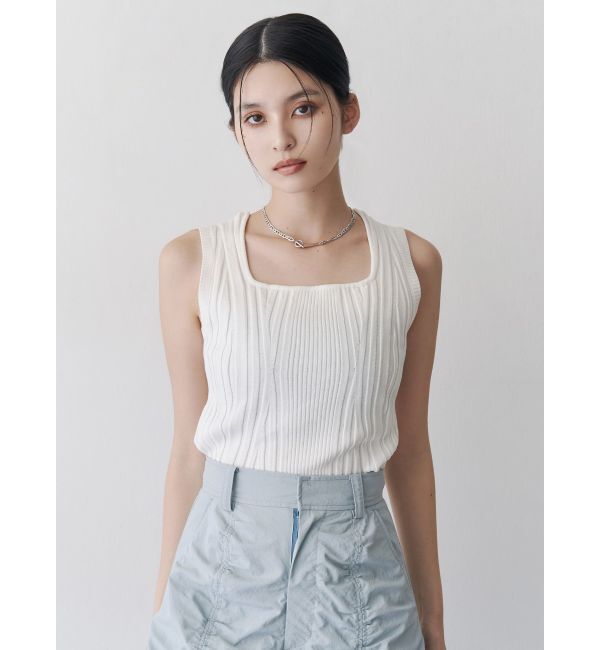 MURUA「スクエアキーネックニットタンク」|タンクトップ|