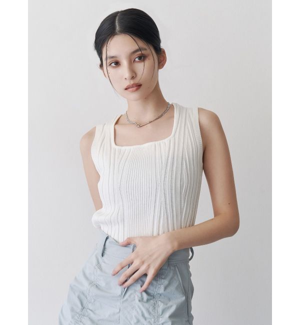 MURUA「スクエアキーネックニットタンク」|タンクトップ|