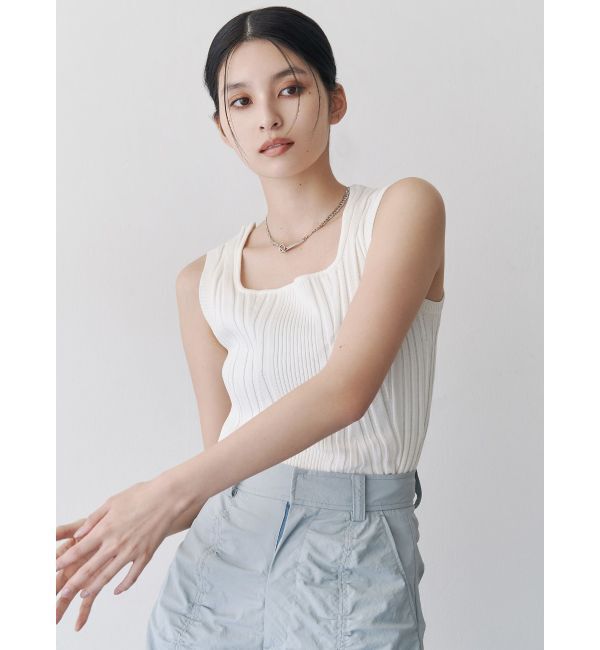 MURUA「スクエアキーネックニットタンク」|タンクトップ|