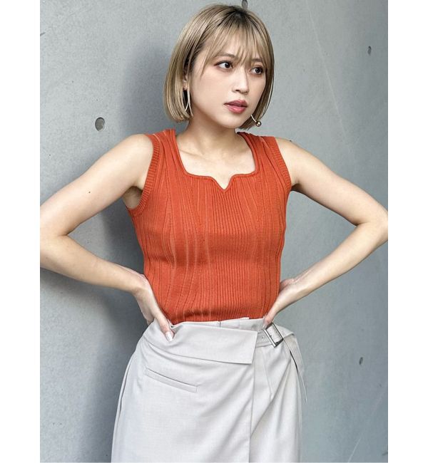 MURUA「スクエアキーネックニットタンク」|タンクトップ|