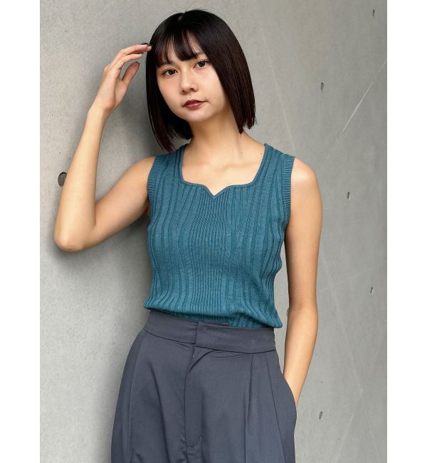 MURUA「スクエアキーネックニットタンク」|タンクトップ|