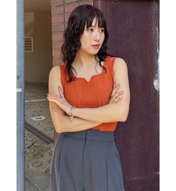 MURUA「スクエアキーネックニットタンク」|タンクトップ|