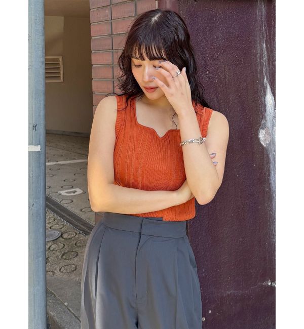 MURUA「スクエアキーネックニットタンク」|タンクトップ|