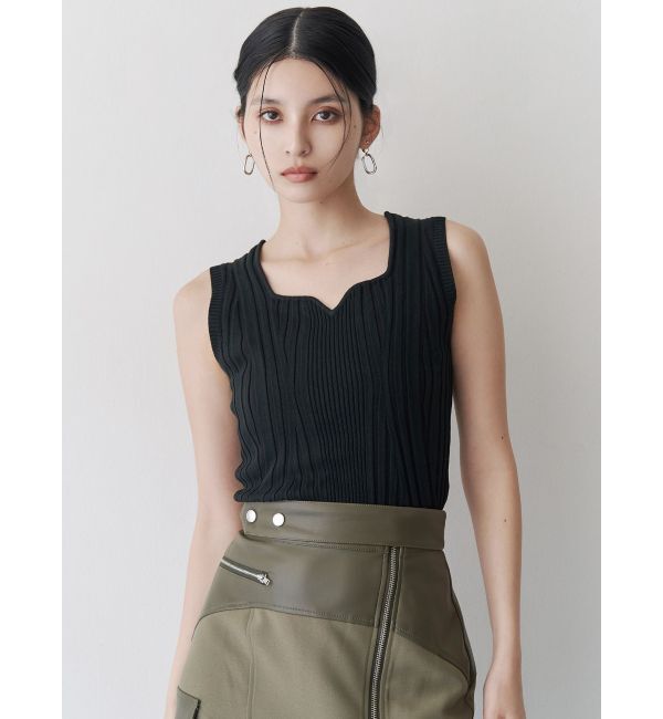 MURUA「スクエアキーネックニットタンク」|タンクトップ|