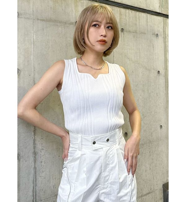 MURUA「スクエアキーネックニットタンク」|タンクトップ|
