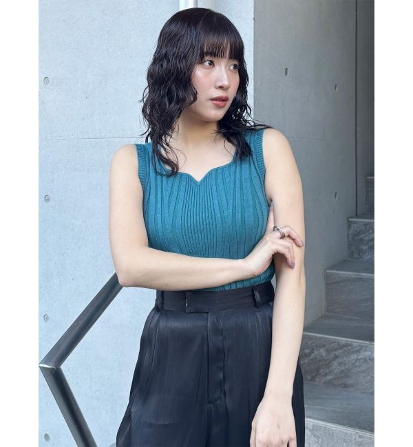 MURUA「スクエアキーネックニットタンク」|タンクトップ|