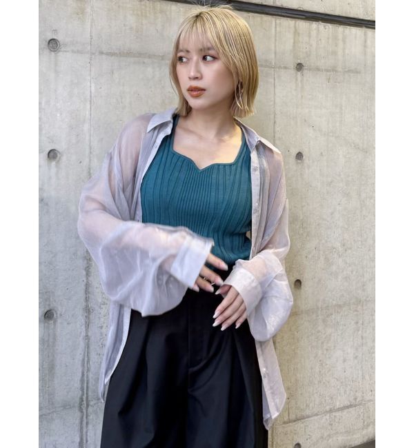 MURUA「スクエアキーネックニットタンク」|タンクトップ|