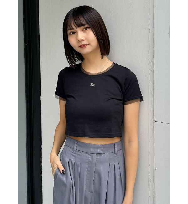 MURUA「チュールトリムコンパクトTシャツ」|Tシャツ・カットソー|